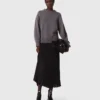 Vestido maxi de dois materiais