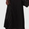 Vestido maxi de dois materiais