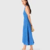 Vestido maxi de guipure sem costas