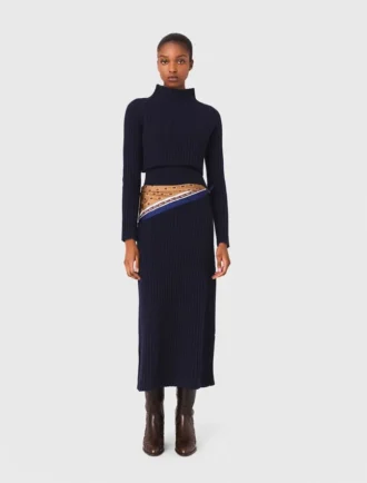 Vestido maxi de malha com camisola removível