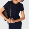 Vestido maxi de malha com folhos