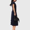 Vestido maxi de malha com folhos