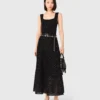 Vestido maxi de malha com strass