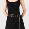 Vestido maxi de malha com strass