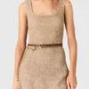 Vestido maxi de malha com strass