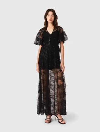 Vestido maxi de renda