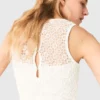 Vestido maxi em croché com strass