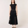 Vestido maxi em malha de croché