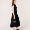 Vestido maxi em malha de croché