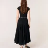 Vestido maxi em malha de croché