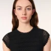 Vestido maxi em malha de croché