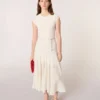 Vestido maxi em malha de croché
