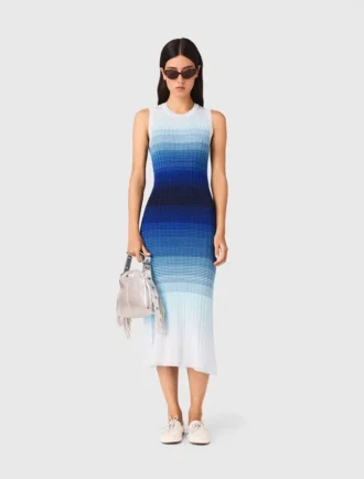 Vestido maxi em malha ombré