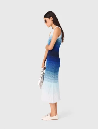 Vestido maxi em malha ombré