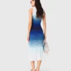 Vestido maxi em malha ombré