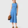 Vestido maxi em malha pointelle