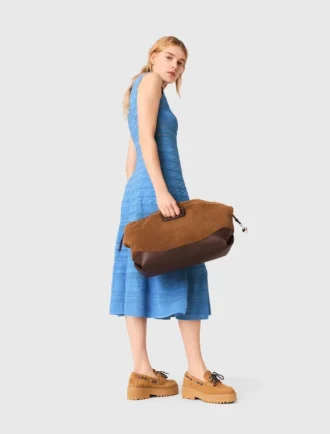 Vestido maxi em malha pointelle