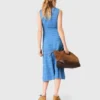 Vestido maxi em malha pointelle