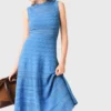 Vestido maxi em malha pointelle