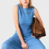 Vestido maxi em malha pointelle