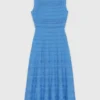 Vestido maxi em malha pointelle