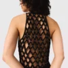 Vestido maxi esvoaçante com costas trançadas