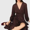 Vestido maxi esvoaçante com folhos