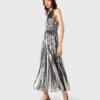 Vestido maxi plissado