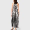 Vestido maxi plissado
