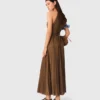 Vestido maxi plissado
