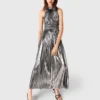 Vestido maxi plissado