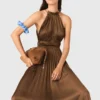 Vestido maxi plissado