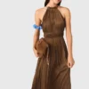 Vestido maxi plissado