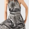 Vestido maxi plissado