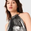 Vestido maxi plissado