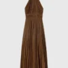 Vestido maxi plissado