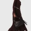 Vestido midi de malha com botões