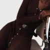 Vestido midi de malha com botões