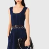 Vestido midi de veludo