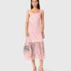 Vestido midi em croché com strass