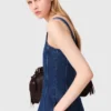 Vestido midi em ganga