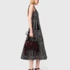 Vestido midi em malha jacquard