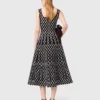 Vestido midi em malha jacquard