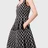 Vestido midi em malha jacquard