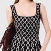 Vestido midi em malha jacquard