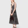 Vestido midi em malha jacquard