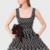 Vestido midi em malha jacquard