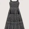 Vestido midi em malha jacquard