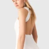 Vestido midi sem costas