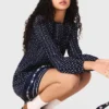Vestido plissado com estampado bandana